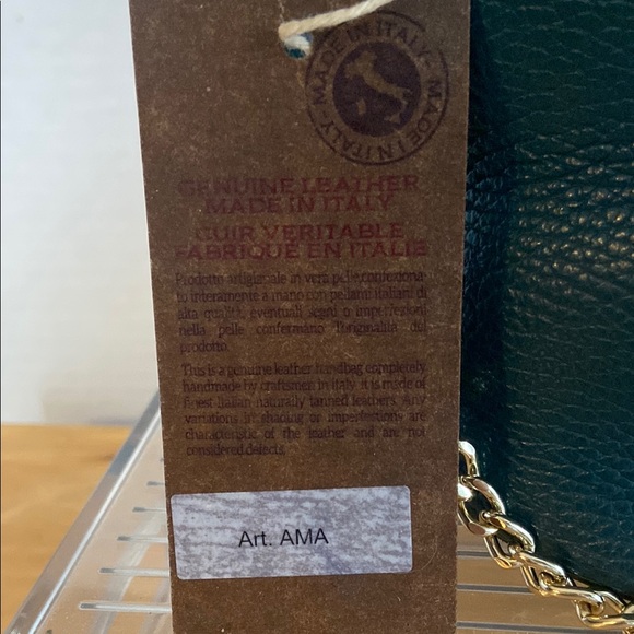 Anna Paola Teal Leather Bucket Bag - Picture 3 of 5